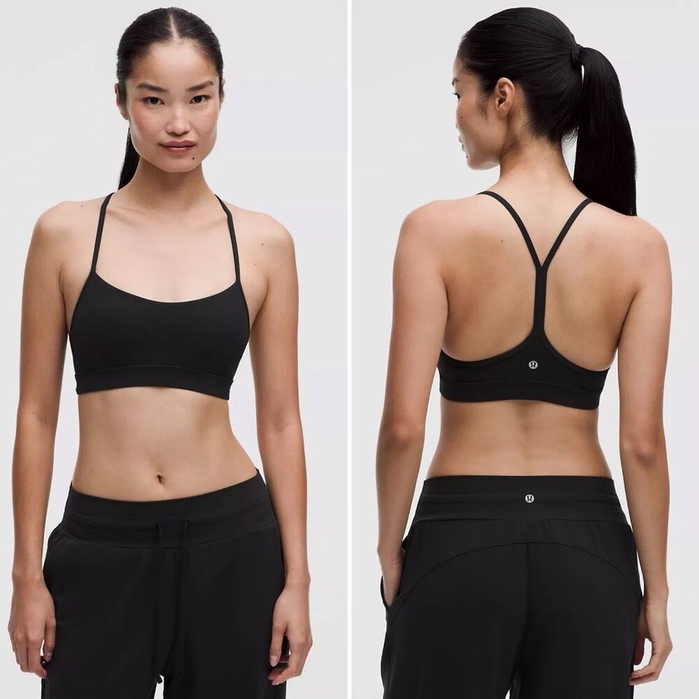 Lululemon NWT Flow Y Bra Nulu A–C Cups in Black Size 4